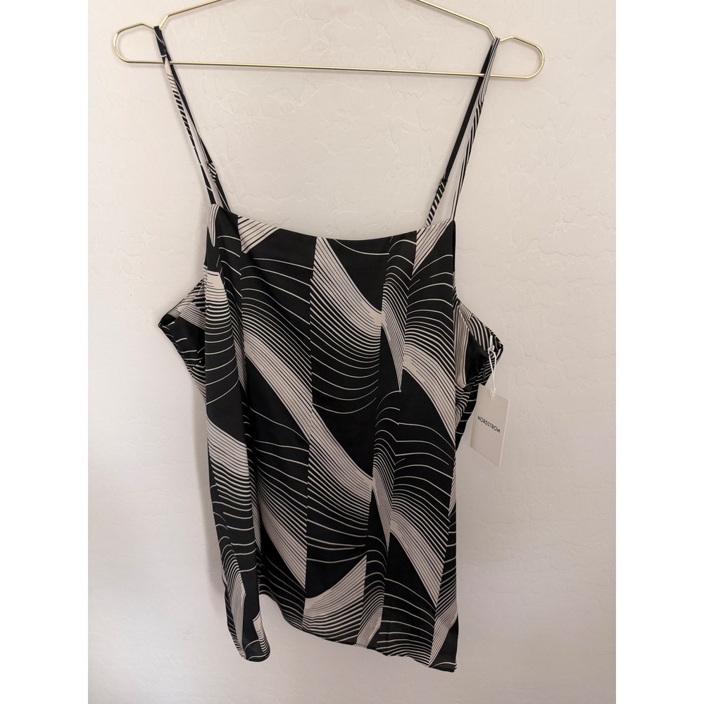 Nordstrom Black White Abstract Geometric Minimalist Old Money Camisole Top XL